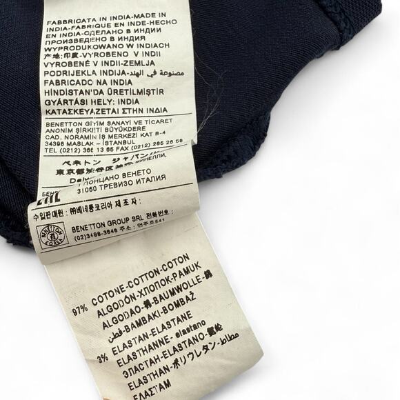 United Colors of Benetton Girls Polo Shirt Navy Preppy Uniform Classic 6-7 120cm - Picture 6 of 6